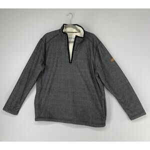 Orvis Men Sweater L Gray Sherpa Lined Quarter Zip Long Sleeve Casaul Outdoor